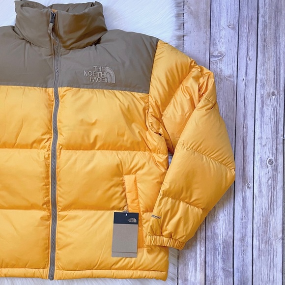 The North Face Men’s Eco Nuptse Jacket In Summit Gold Utility Brown - Picture 3 of 8